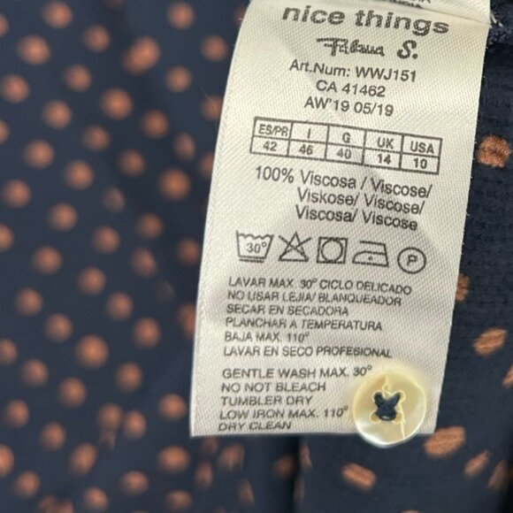 Nice Things Paloma S. Navy Collared Long Sleeve Dress Size 10 - Picture 12 of 12